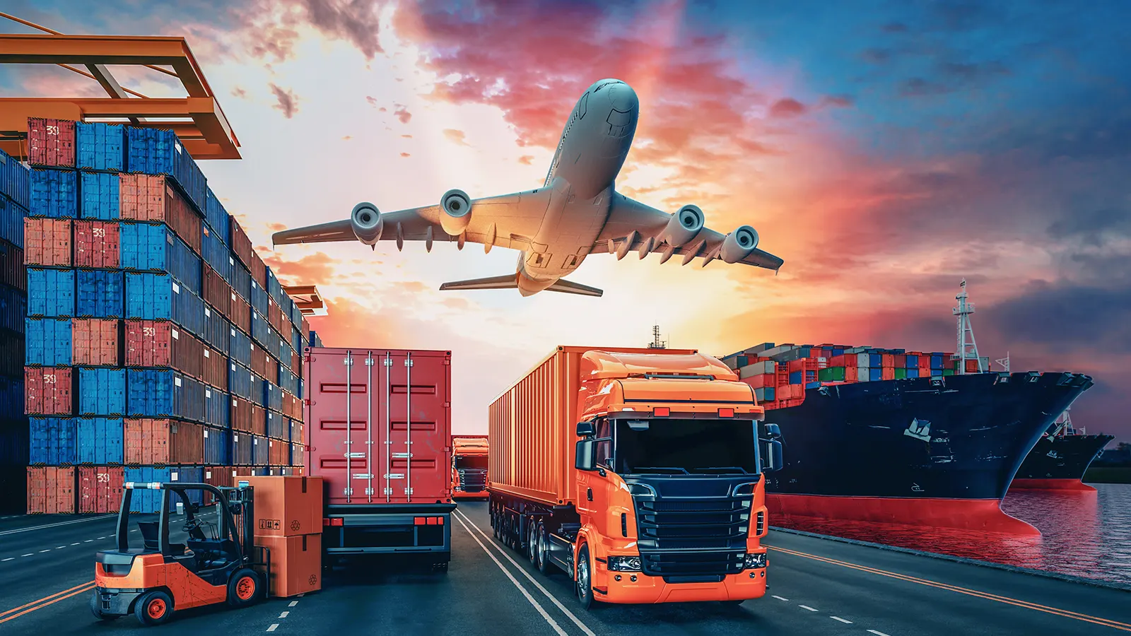 Cargo Road, Ship, Airplane